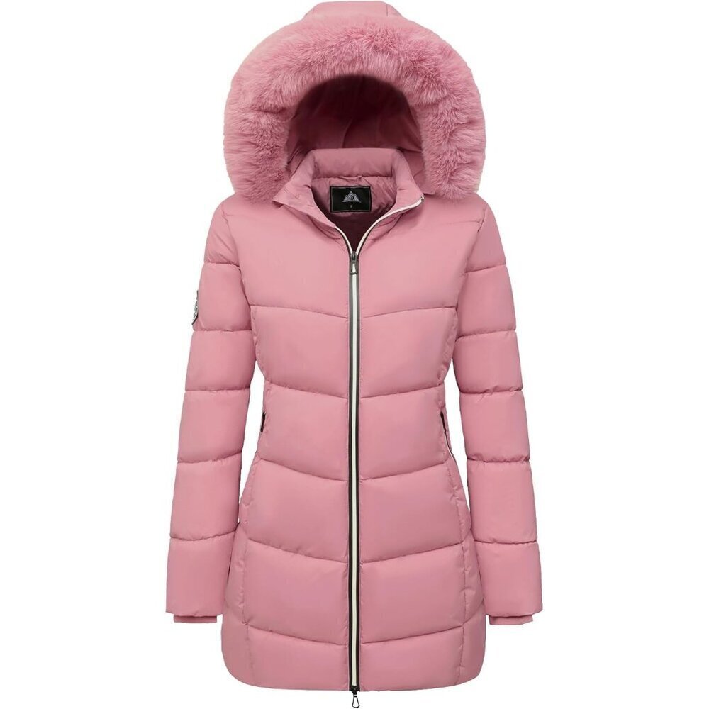 Women's Pink Winter Windproof Warm Down Coats Waterproof Hooded Puffer Jacket